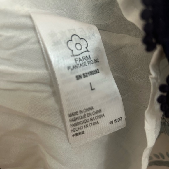 Farm Rio Blue Tropical Tiles Floral Mini A line dress Large belt altered - Picture 4 of 12